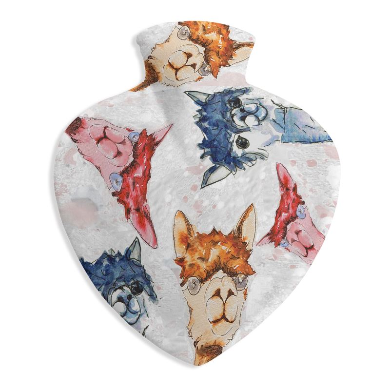Heart-Shaped Alpaca Hot Water Bottle – Velvet cover